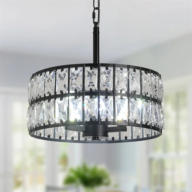 Modern K9 Crystal LED Pendant Light Nordic Chandelier Bedroom Hanging Lamp Retro Luxury Kitchen Dining Table Plafon Ceiling Deco