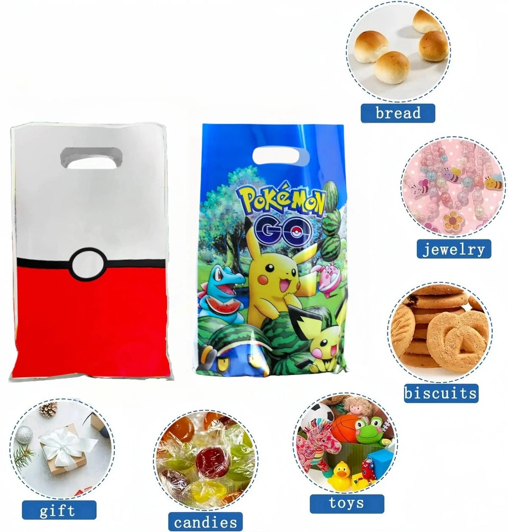 Pokemon Gift Bags Birthday Party Decoration Pikachu Goody Biscuit Package Candy Bag Baby Shower Kids Party favors Gifts Supplies