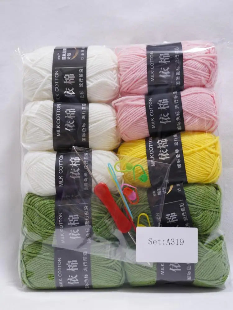 10pcs Mixed Colors Yarn Milk Cotton Yarn Combination Crochet Knitting Yarn Set for Handmade DIY Crafts Sweater Scarf Knitting