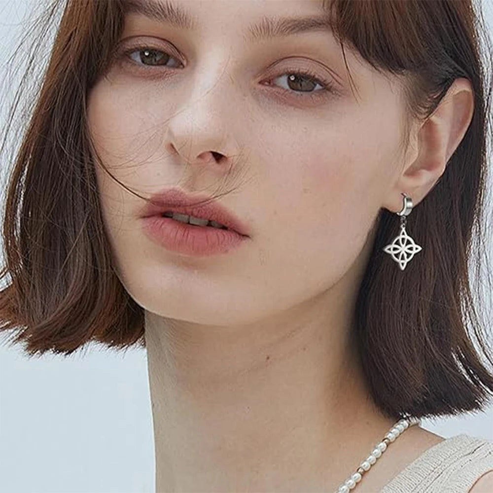 EUEAVAN 1 Pair Witch Knot Earrings for Women Witchcraft Stainless Steel Irish Celtics Knots Earring Lucky Amulet Jewelry Gift