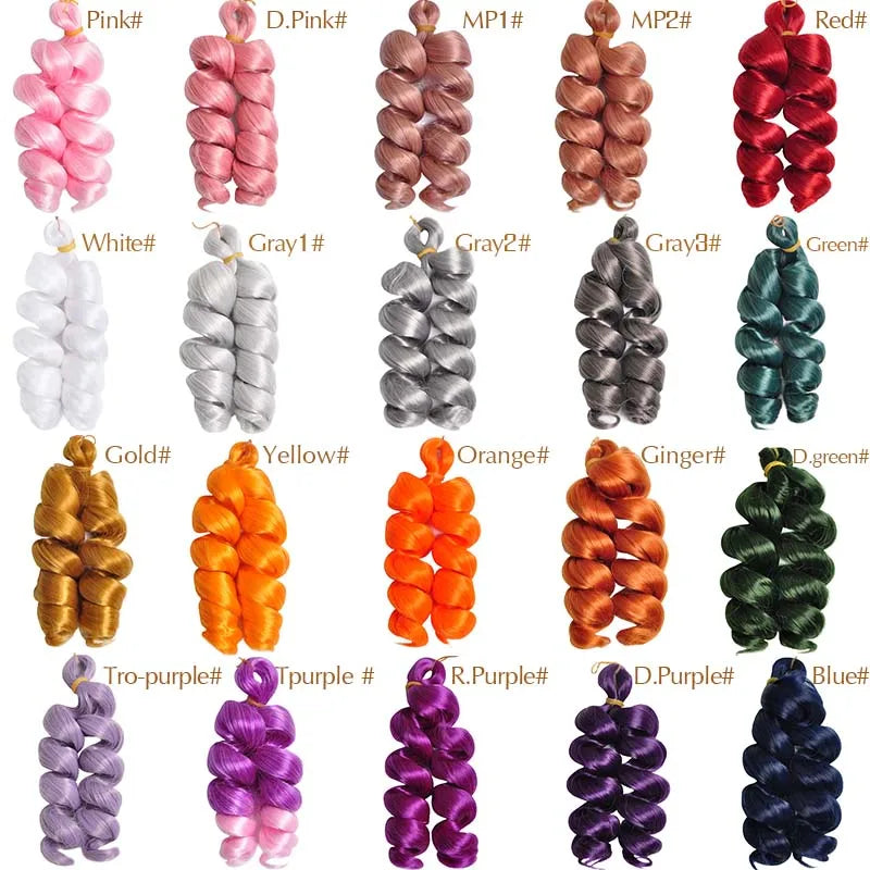 12inch French Curls Loose Wave Crochet Braids Synthetic Hair Spiral Curly for Women Party