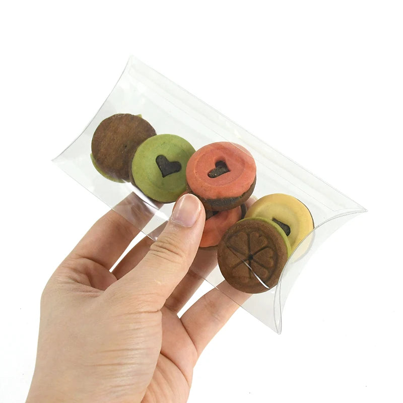 10/20Pcs Transparent PVC Pillow Shaped Candy Box Gift Packaging Boxes for Wedding Birthday Party Cookies Box Favors Decoration
