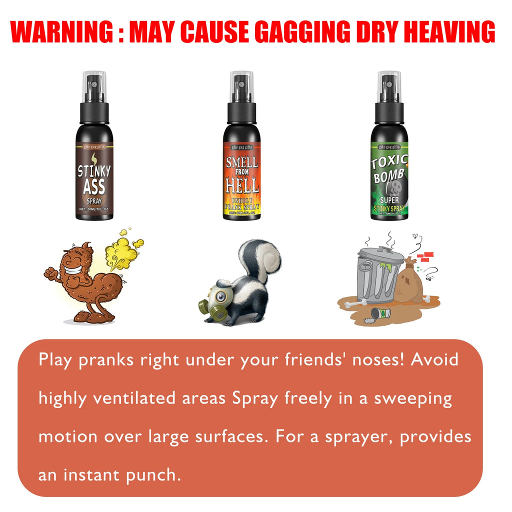 Novelties Liquid Fart Gag Prank Joke Spray Can Stink Bomb Smelly Stinky Gas Joke Sprinkle Prank Family Entertainment Supply