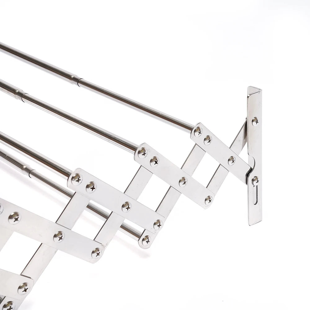 Wall Mounted Clothes Airer 42-80 cm Extendable Clothes Dryer Wall,Towel Rail Made of Stainless Steel w/ 7 Rails for Laundry Room