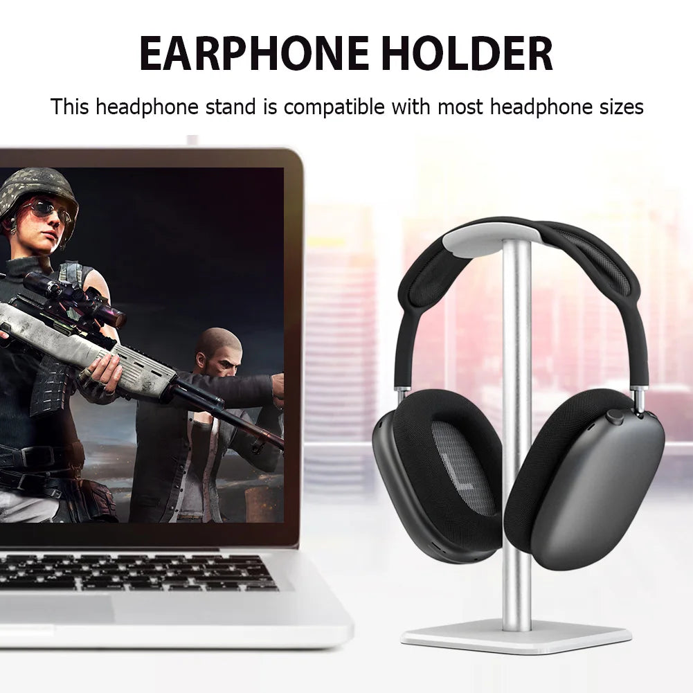 Headphone Holder Rack Aluminium Alloy Headset Support Stand Space Saving Desktop Organizer Display Vertical Bracket Hanger