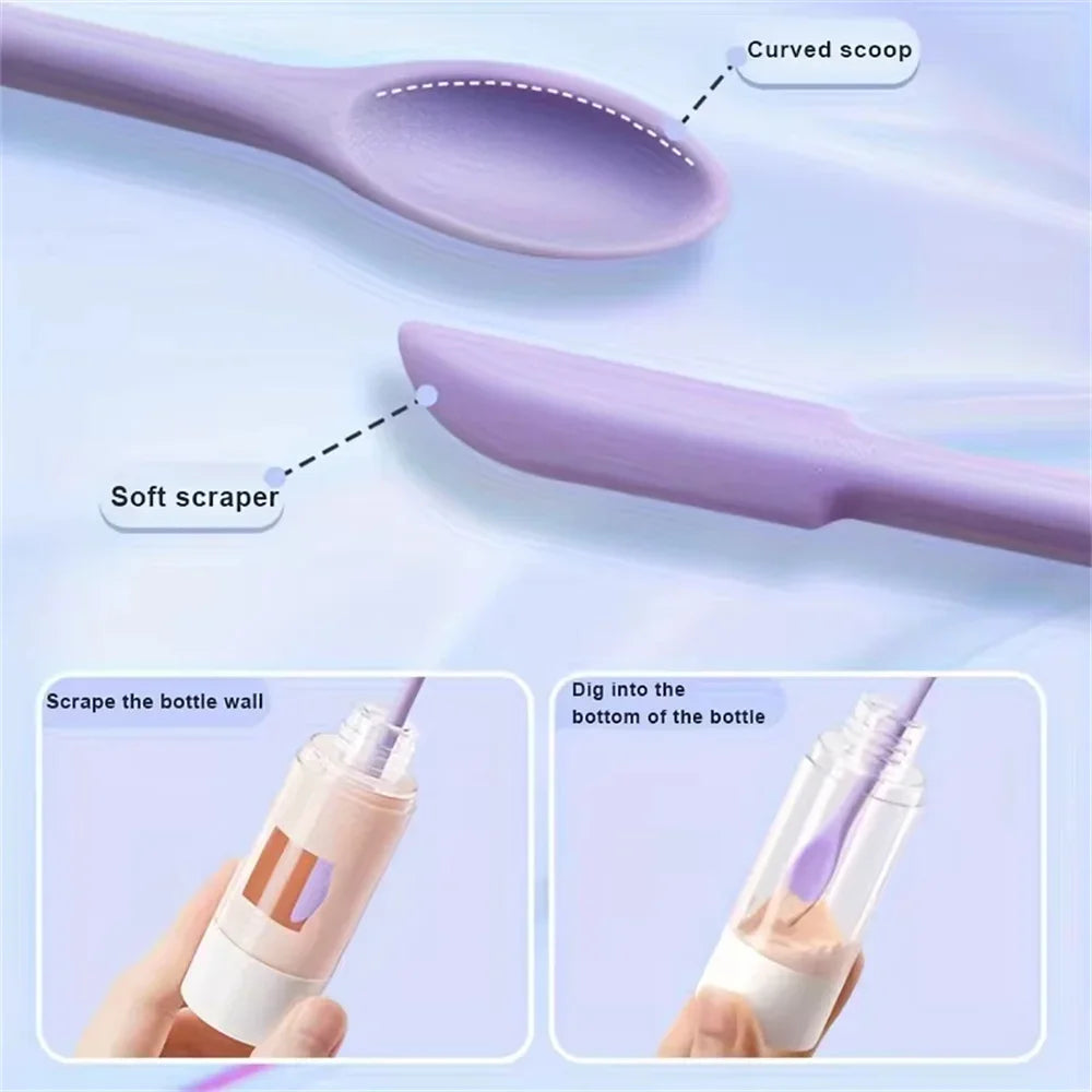 Makeup Brushes Set 3PCS Silicone Scraper Mini Soft Cosmetic Digging Spoon Jam Scraping Spoons Face Mask Brush 2042