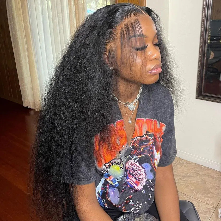 Deep Wave Frontal Wig 13x6 Hd Lace Loose Wave Wigs Brazilian Hair Natural Hairline Pre Plucked 40 Inch Lace Front Human Hair Wig
