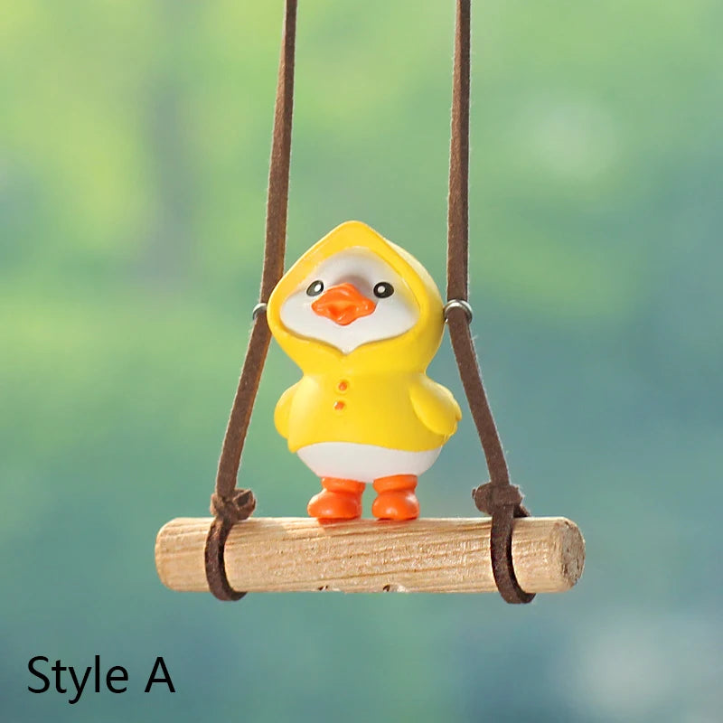 Cartoon Cute animated car accessories Swinging Duck pendant Car rearview mirror ornaments Birthday Gift Couple Car Accessories