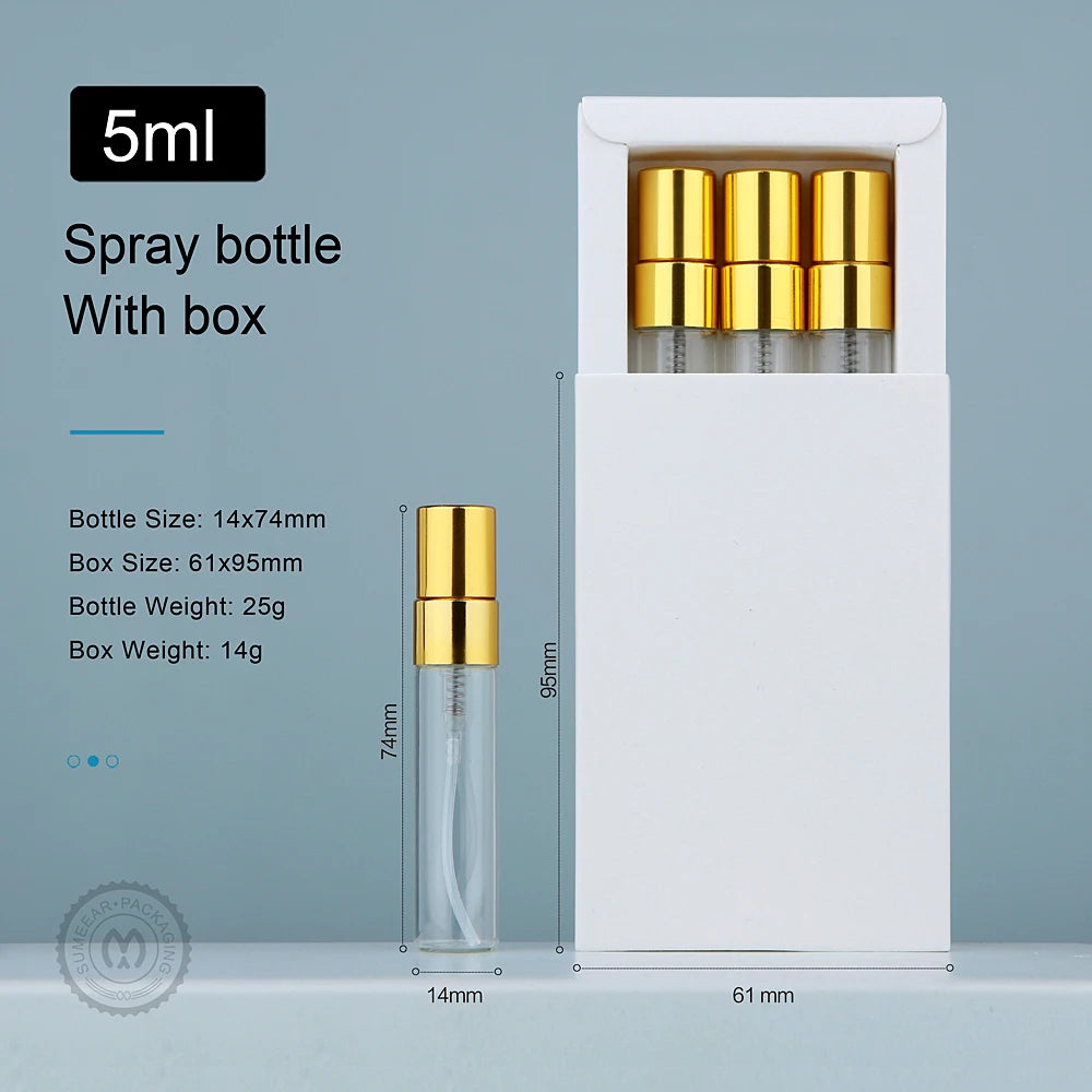 20 Pcs 5ml 20 box of 60 bottle Perfume Bottles With Paper Box Refillable Atomizer Spray Bottles Sprayer Custom LOGO Pay Extra
