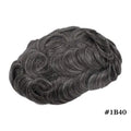 Curly Men Toupee Full PU 0.12-0.14cm ISKIN With Knots Capillary Prosthesis Indian Human Hair Wig Water Wave Natural Hairpiece
