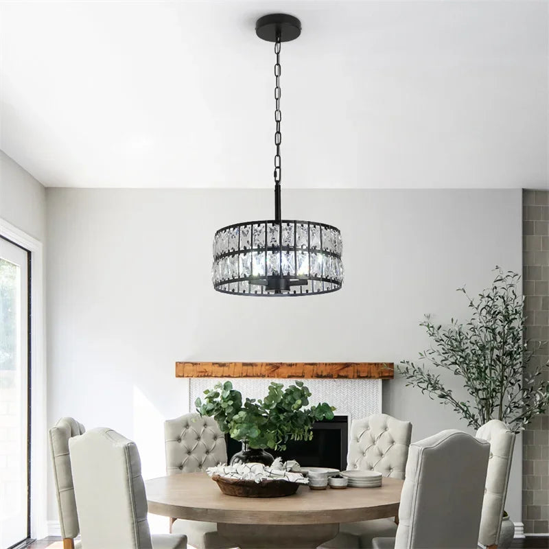 Modern K9 Crystal LED Pendant Light Nordic Chandelier Bedroom Hanging Lamp Retro Luxury Kitchen Dining Table Plafon Ceiling Deco