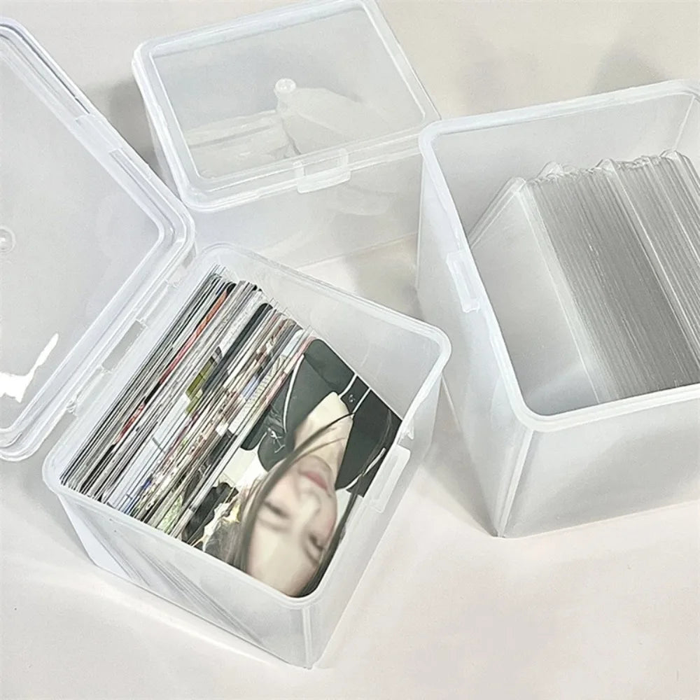 Korea Large Capacity Storage Box Dust-proof PP Card Holder Transparent Desktop Organizer Idol Card