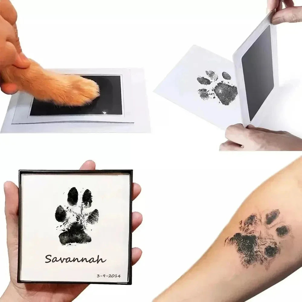 Pet Handprint & Footprint Kit – Dog & Cat Paw Print Pad with Clean Touch Ink  No Smudging, Commemorative Photo Album Maker
