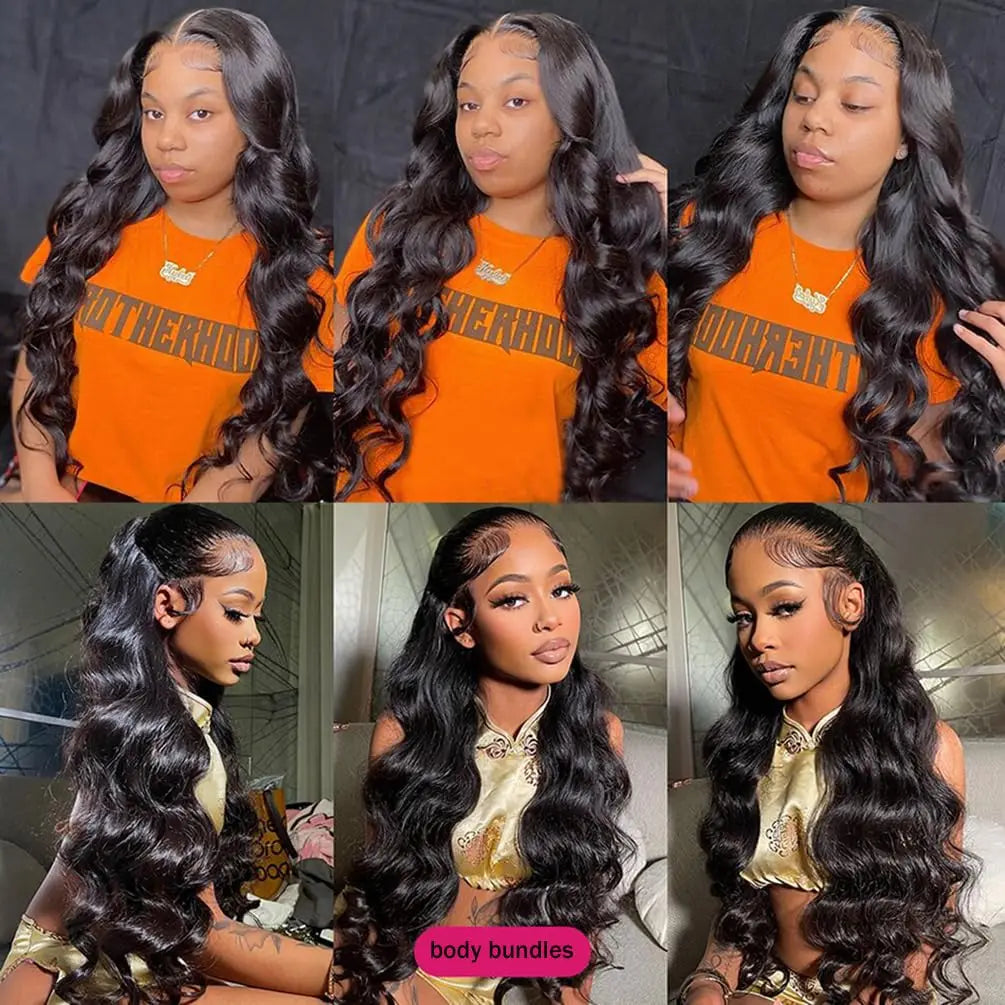 Body Wave Bundles Human Hair 12A 100% Unprocessed Brazilian Virgin Hair Body Wave Bundles Natural Black 3 Bundles For Women