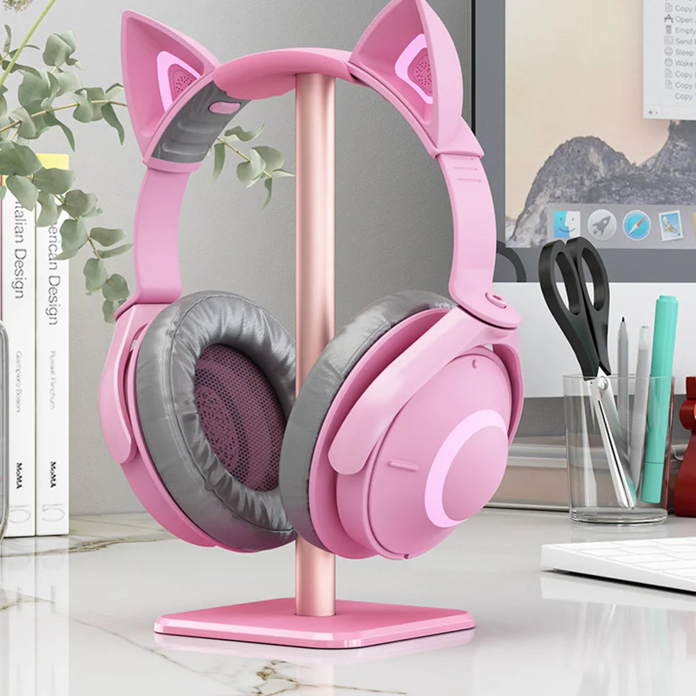 Headphone Holder Rack Aluminium Alloy Headset Support Stand Space Saving Desktop Organizer Display Vertical Bracket Hanger