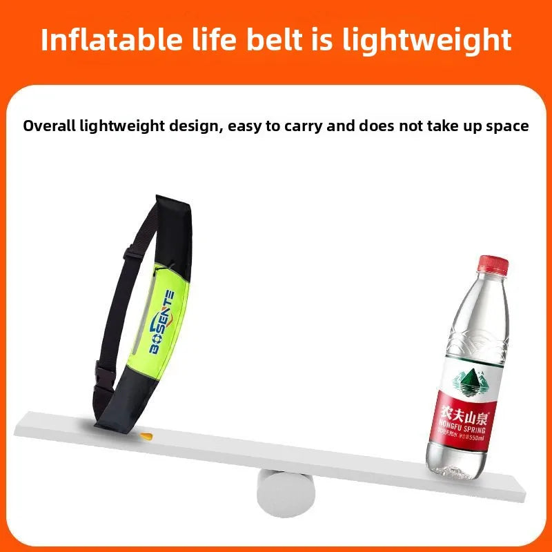 Men Life Jacket Waist Belt Automatic Inflation Adult Large Buoyancy Fishing Special Portable Car Fishing Swimming Life Buoy