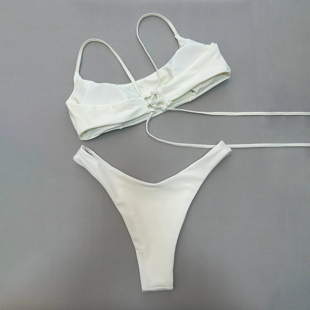 Push Up Bikinis 2025 Sexy Women Swimsuit Swimwear Female Bikini Set Bandage Biquini Bathing Suit Swimming Suits Beachwear