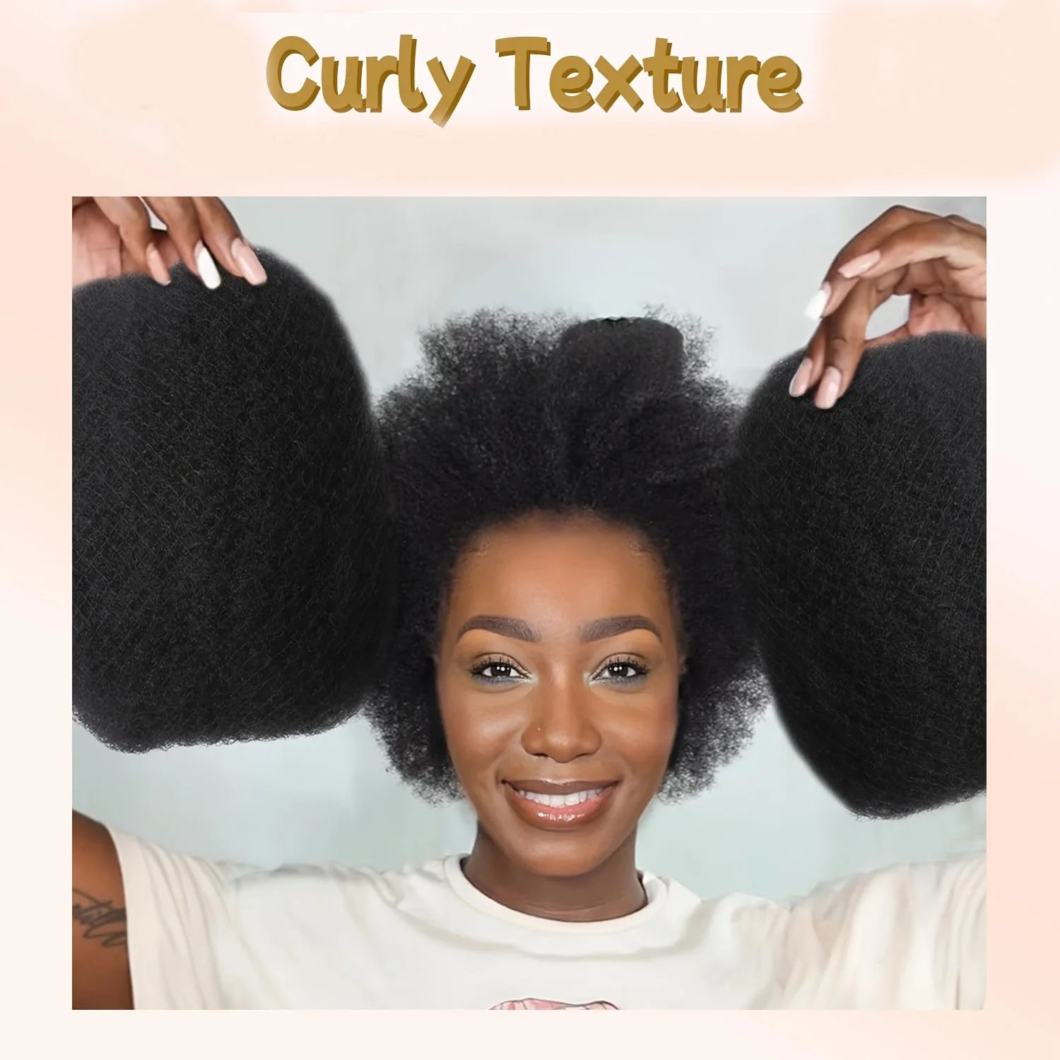 Afro Kinky Curly Human Hair  Kinky Curly Hair for Twist/Permanent Loc Extensions,Braiding, Locs, Natural Look For synthetic hair