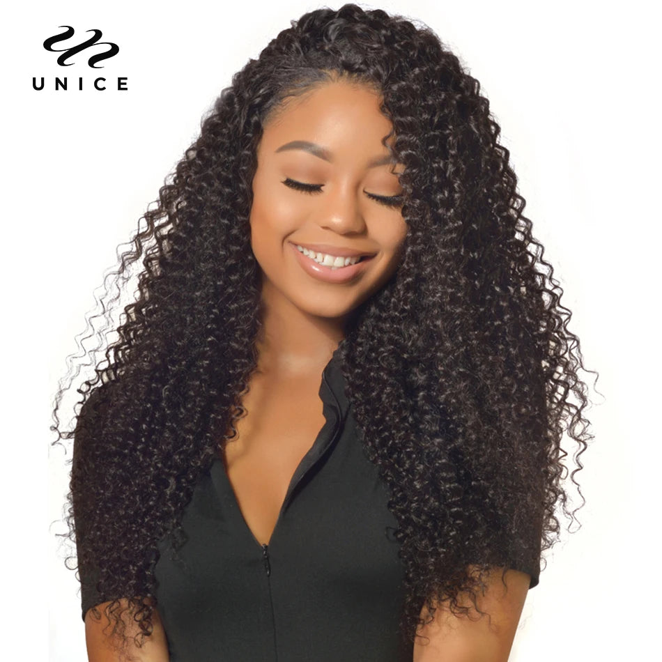 UNice Hair Virgin Human Hair Bundles Burmese Curly Hair 3 Bundles 100% Human Hair Extension Natural Color Hair Weaves 8-26Inch
