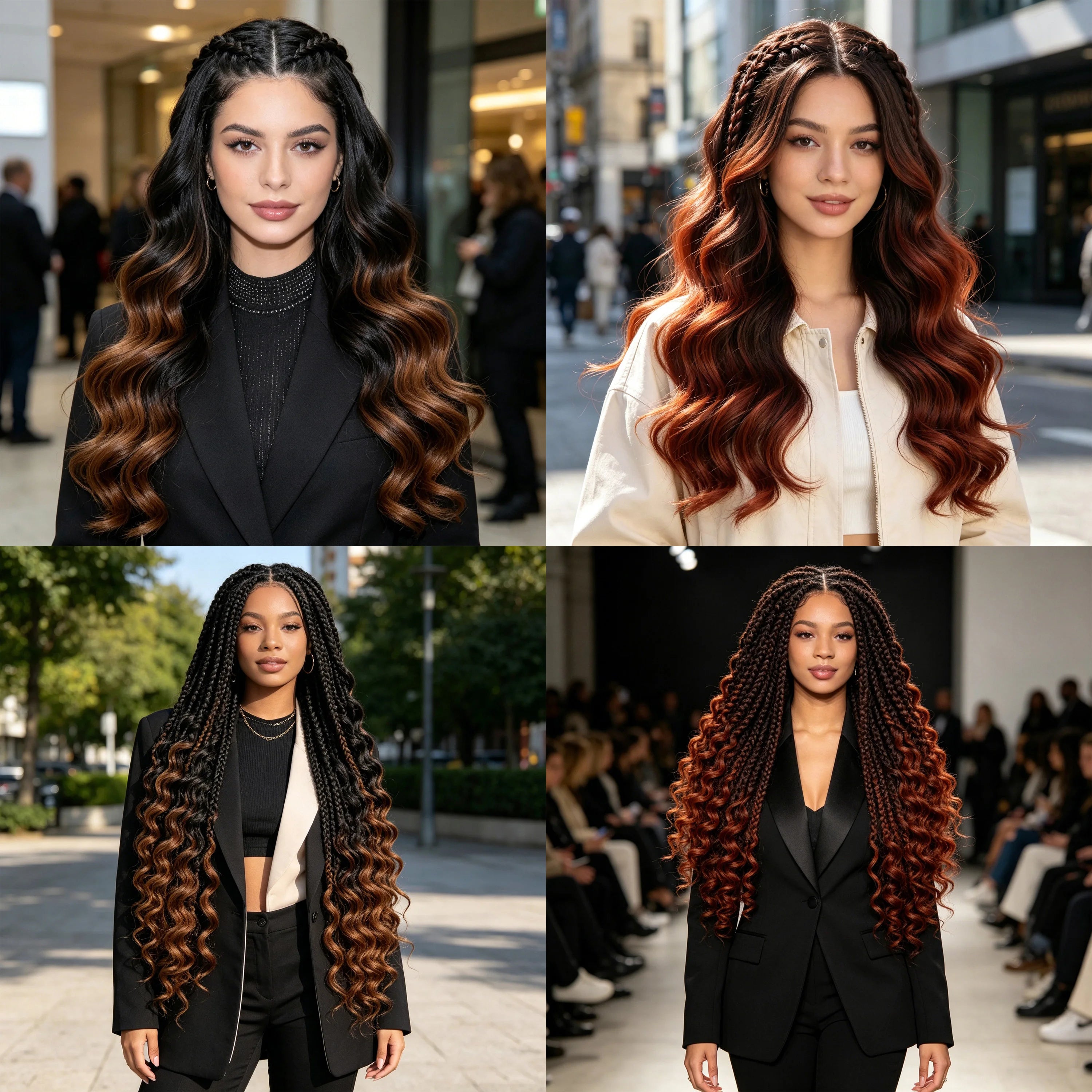 French Curls Braiding Hair 3 Bundles Loose Wave Spiral Curl Synthetic Hair Extensions 18"+20"+22" 400g For Black Women