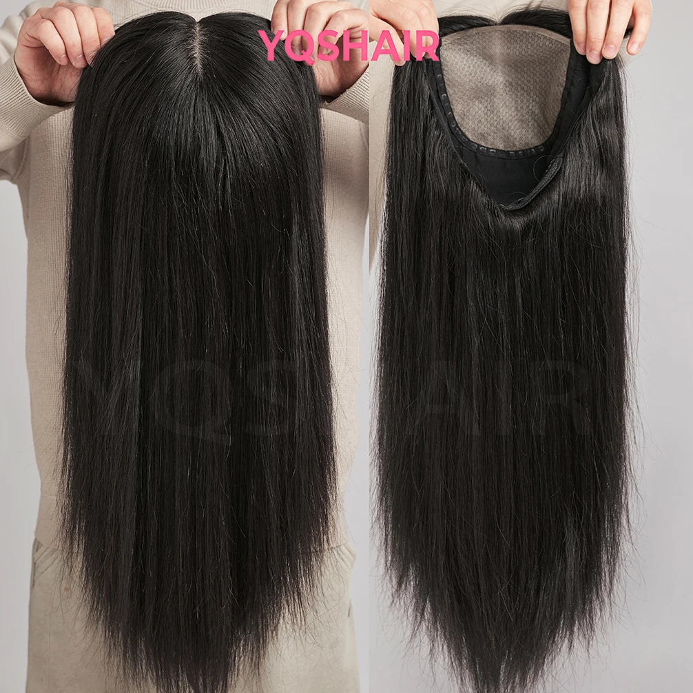 Medical Wig Real Virgin Human Hair 15x15CM Silk Top Natural Look Soft Light Breathable Elastic Net Comfortable Wearing for Women
