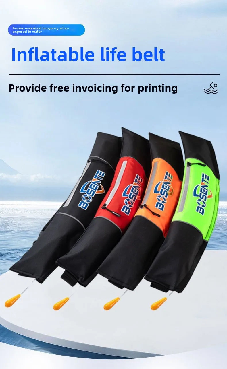 Men Life Jacket Waist Belt Automatic Inflation Adult Large Buoyancy Fishing Special Portable Car Fishing Swimming Life Buoy