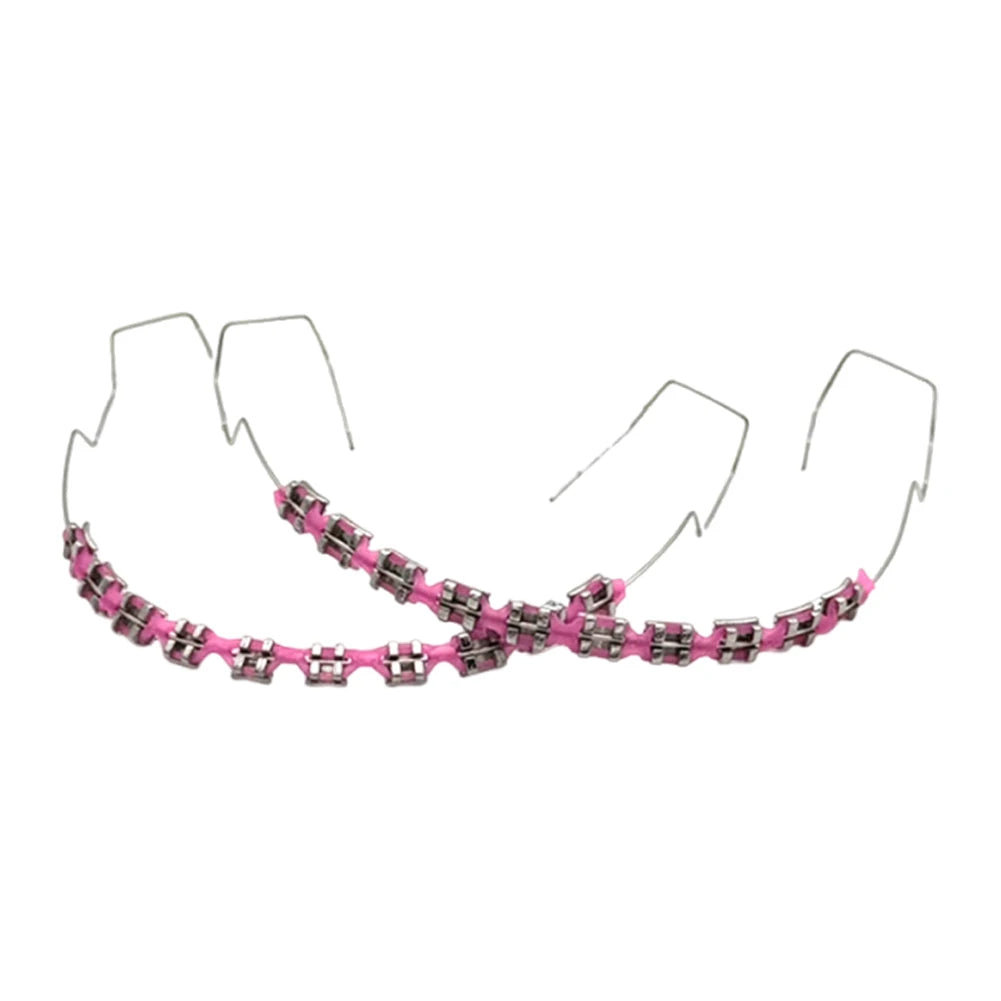 Temporary Tooth Decoration Dental Fake Braces with Metal Wires & Bracket Dental Metal Bracket Dental Tool for Tooth Decor