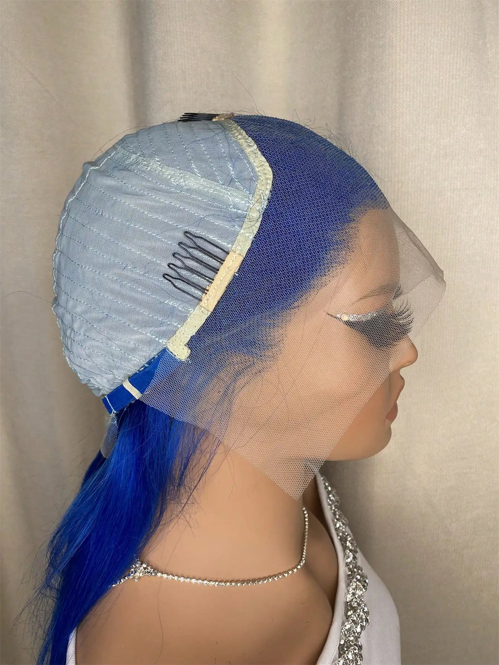 Body Wave Blue Colored13x4 Human Hair Wigs  long Body Wave Wig For Women Pre Plucked Hair