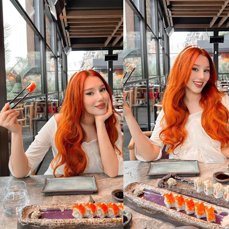 30Inch 200Grams Body Wave Blonde Orange Ombre Brown 4# 12# Chestnut Highlight P27/613 High Temperature Synthetic Hair Extensions