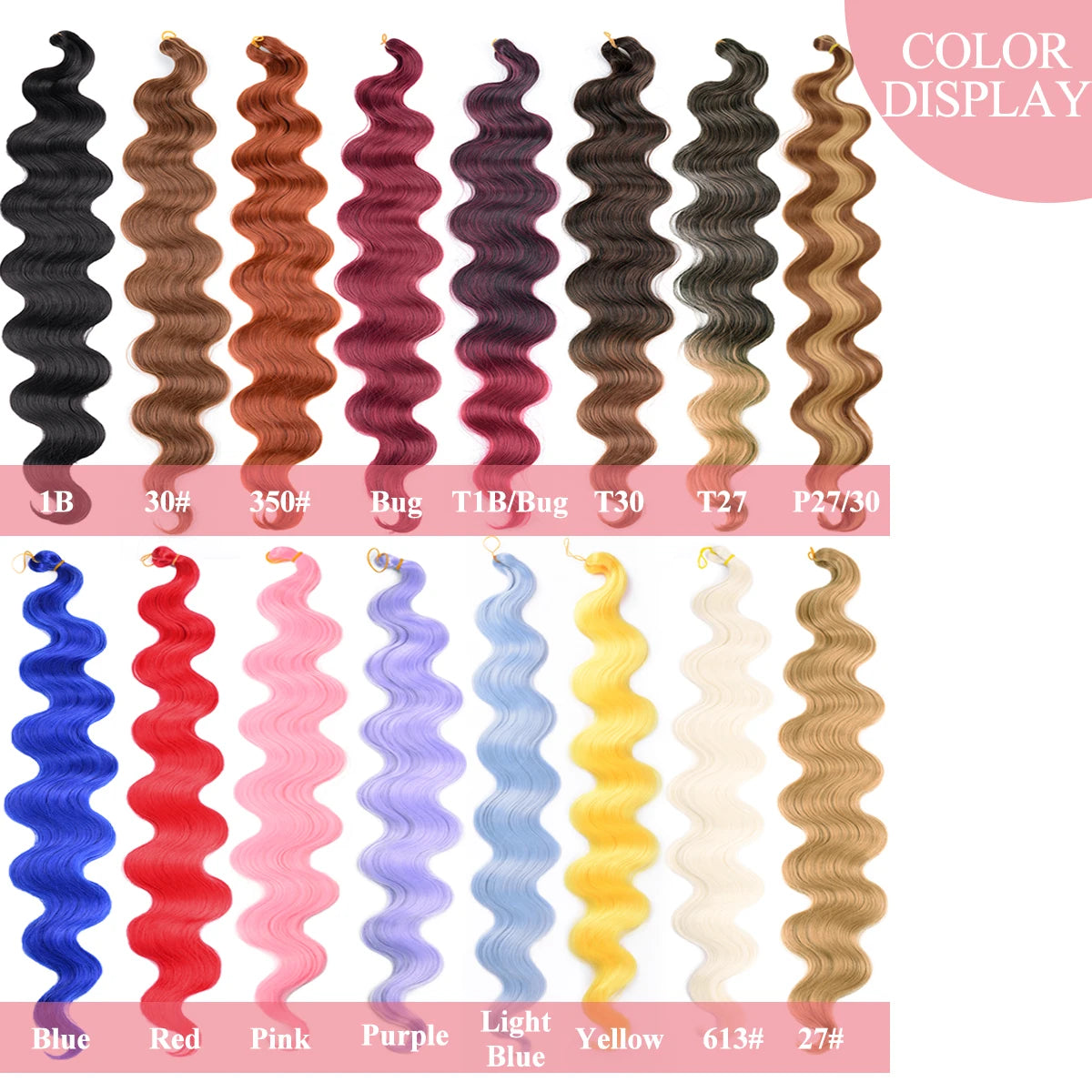 Synthetic Hair Colored Brazilian Body Wave Hair Weave Bundles 24” Heat Resistant Fiber Hair Extensions Body Wave Hair Bundles