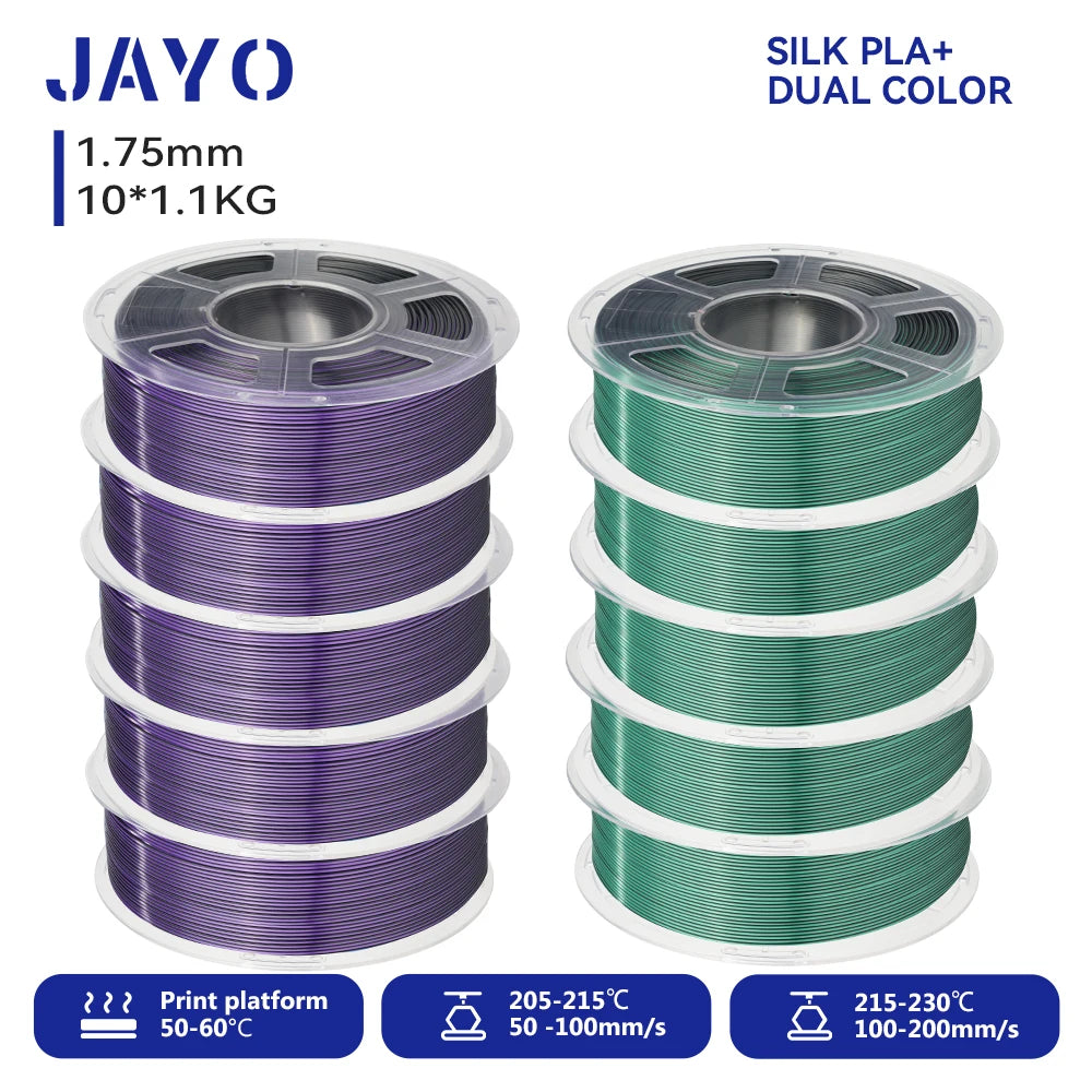 JAYO 3D Printer PLA/PLA Meta/PETG/PLA PLUS/PLA Matte Filament 1.75mm 9/10 Rolls 3D Printing Materials for 3D Printer&3D Pen