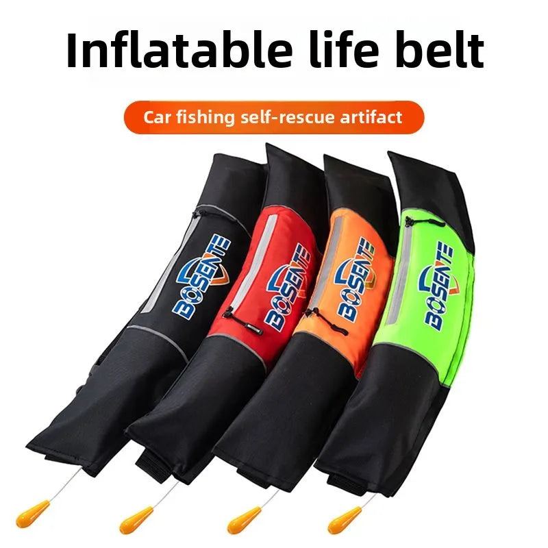 Men Life Jacket Waist Belt Automatic Inflation Adult Large Buoyancy Fishing Special Portable Car Fishing Swimming Life Buoy