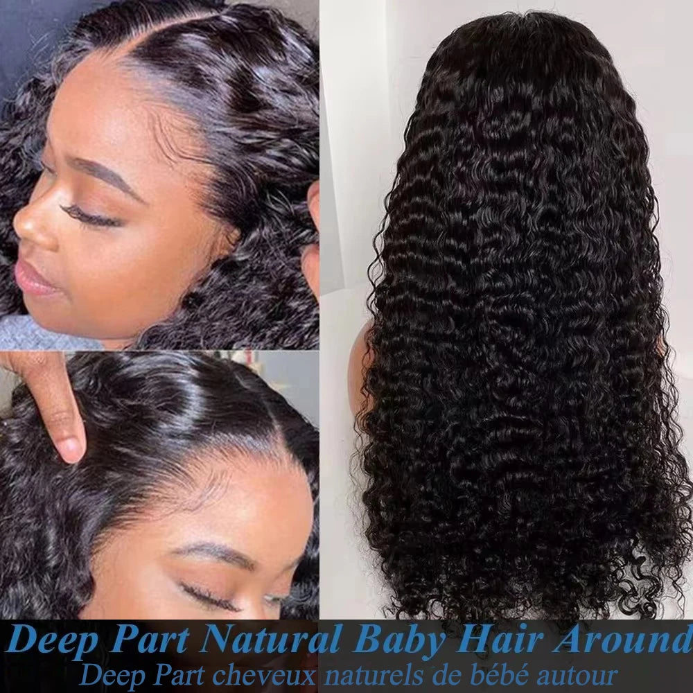 Deep Wave Frontal Wig 13x4 13x6 Deep Curly Lace Front 100% Human Hair Wigs 200% 4x4 5x5 Pre Plucked Closure Lace Wigs for Women
