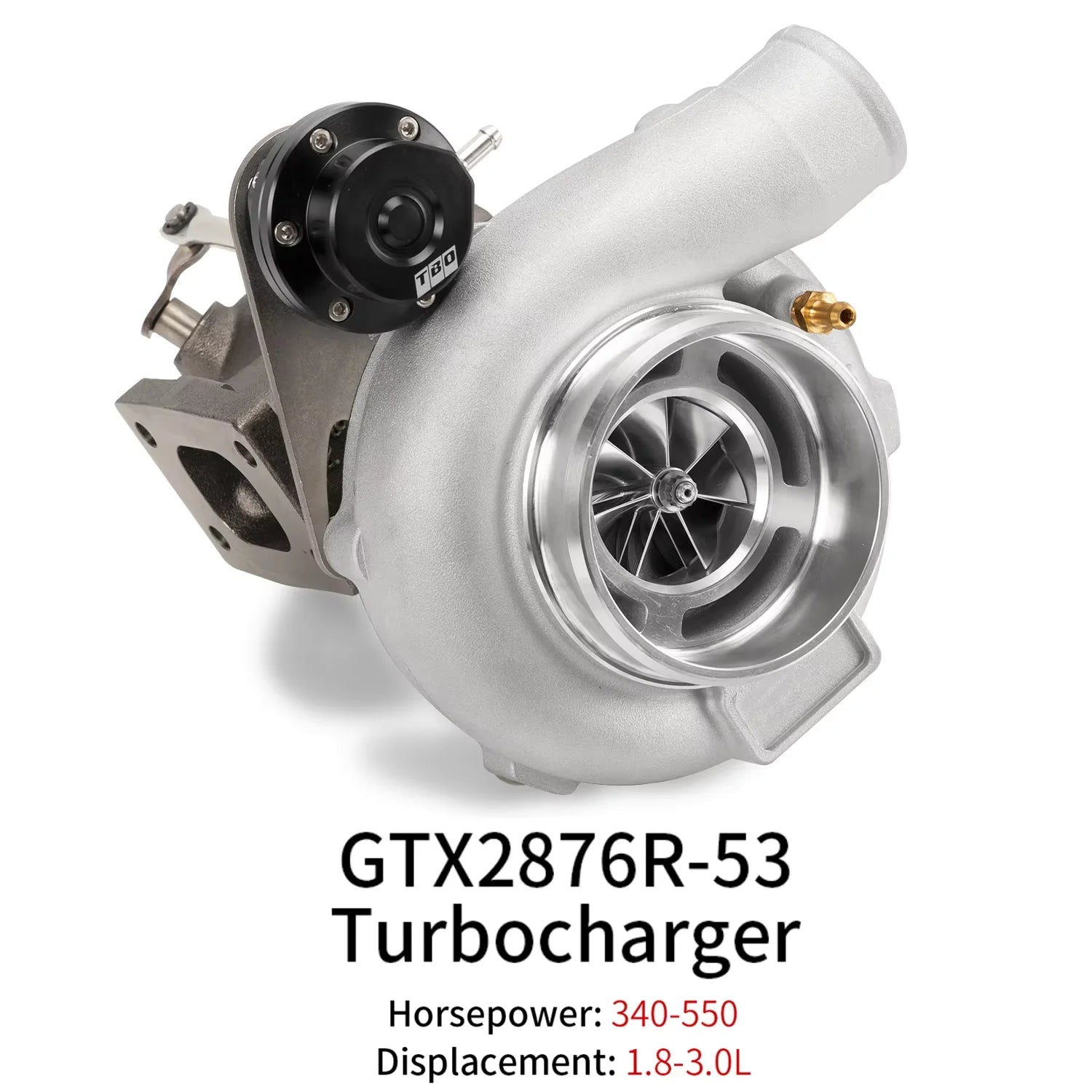 Turbine GTX2876R-53 T25 76V-Band 5Bolt 1.8-3.0L,HP340-550,A/R 0.64,Ball Bearing Performance Turbocharger Forged Wheel