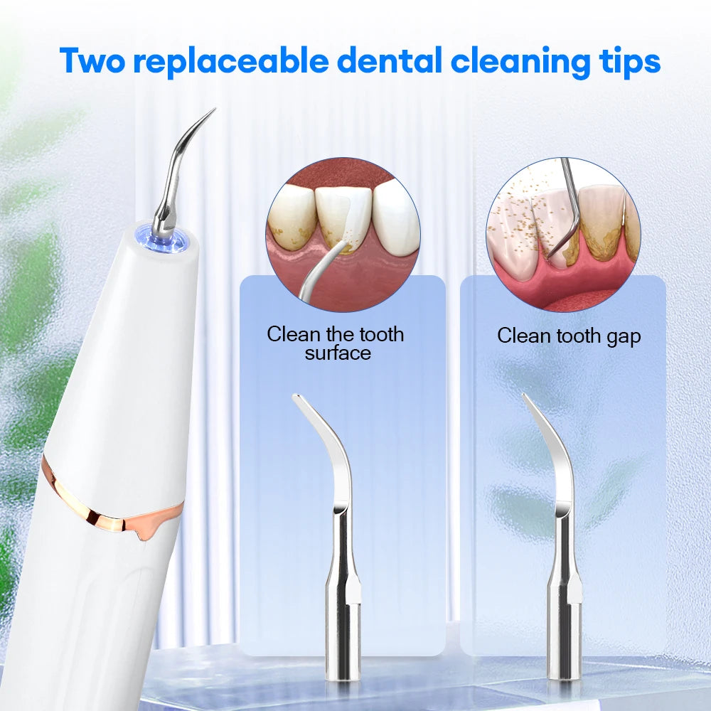 Ultrasonic Water Flosser Teeth Cleaner Women Tartar Remover Stain Eraser Multi Gear Type-C Rechargeable Portable Oral Care Tool
