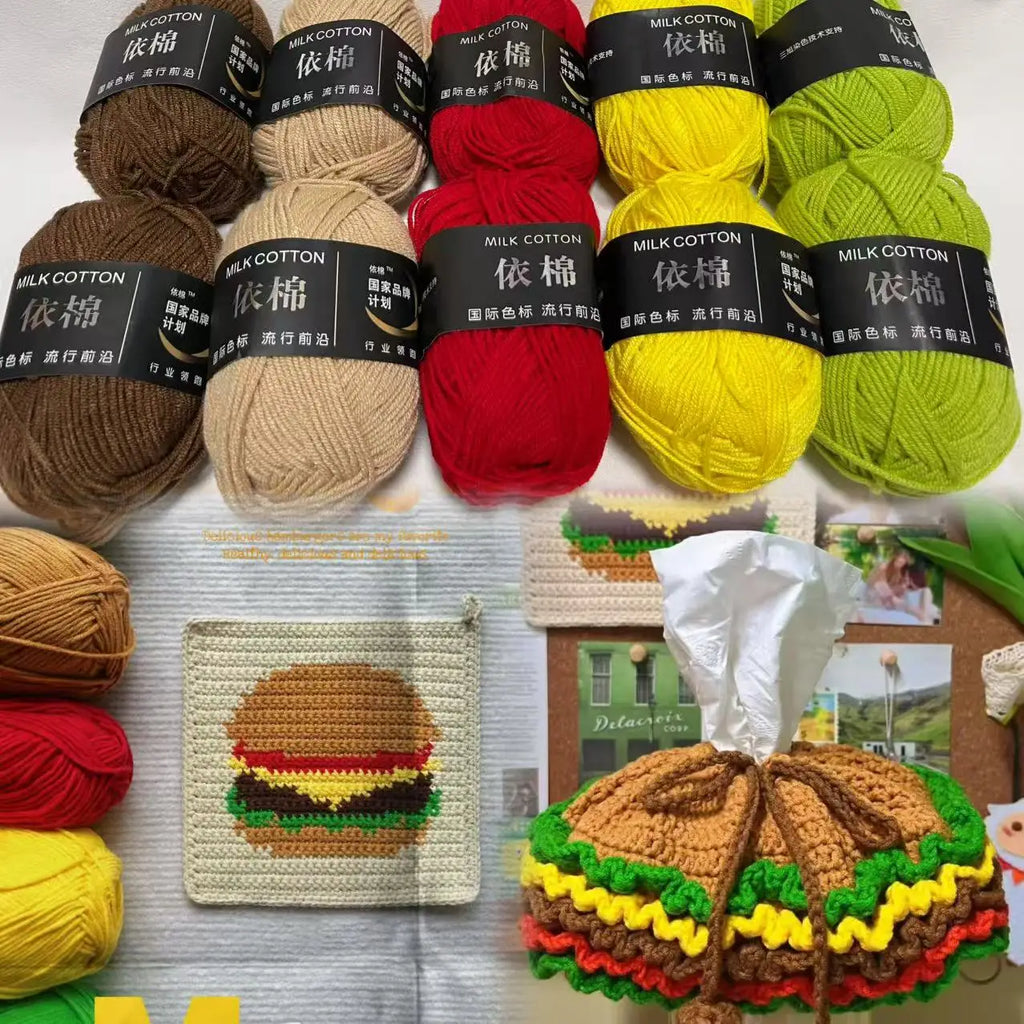 10pcs Mixed Colors Yarn Milk Cotton Yarn Combination Crochet Knitting Yarn Set for Handmade DIY Crafts Sweater Scarf Knitting