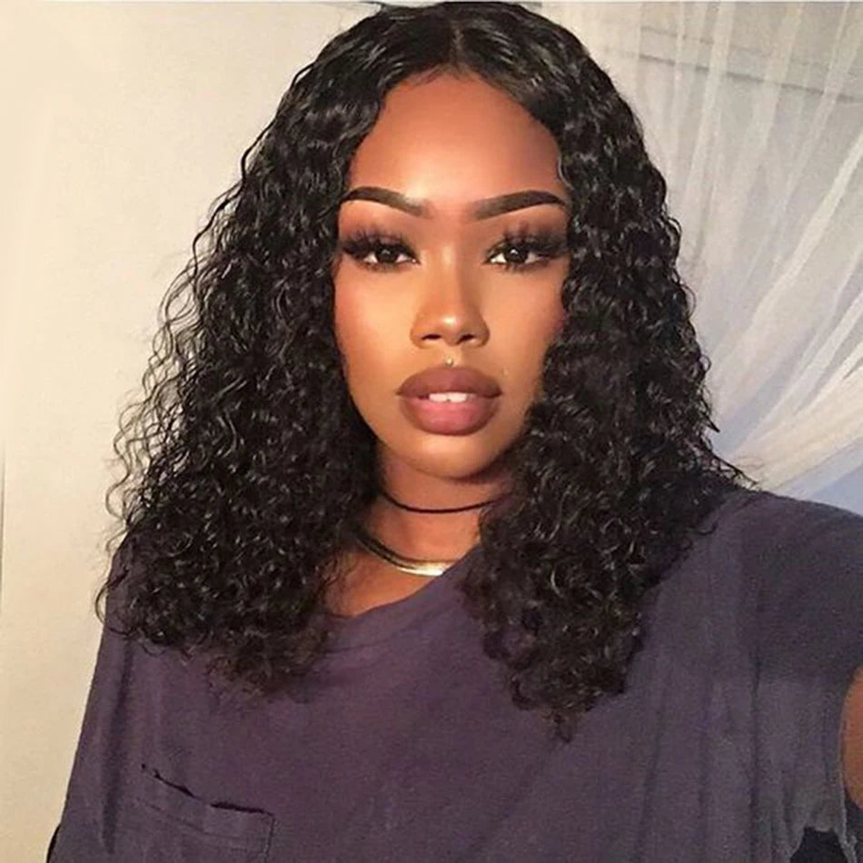 Short Curly Bob Wigs Human Hair Wigs For Women Lace Frontal Human Hair Wigs Raw Indian Curly Lace Front Human Hair Bob Wigs