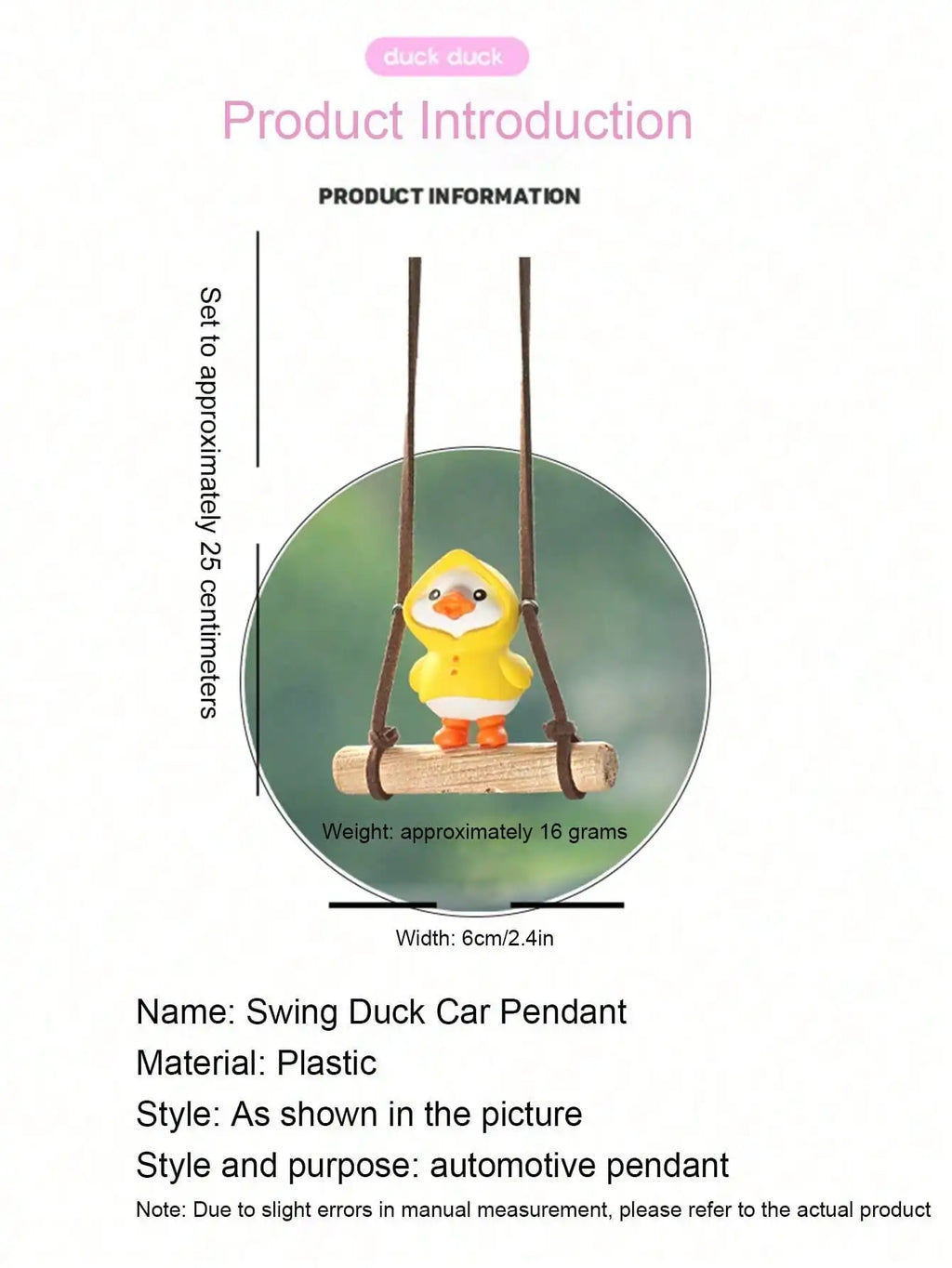 Cartoon Cute animated car accessories Swinging Duck pendant Car rearview mirror ornaments Birthday Gift Couple Car Accessories
