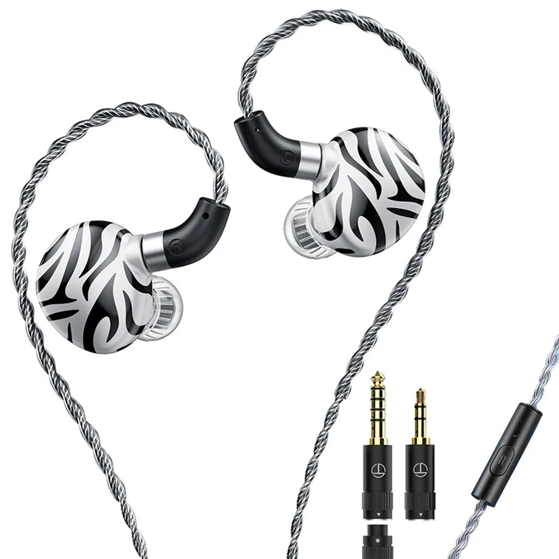 TRN New White Tiger In Ear Earphones Hybrid Dual Dynamic Driver + Planar Diaphragm Headphones