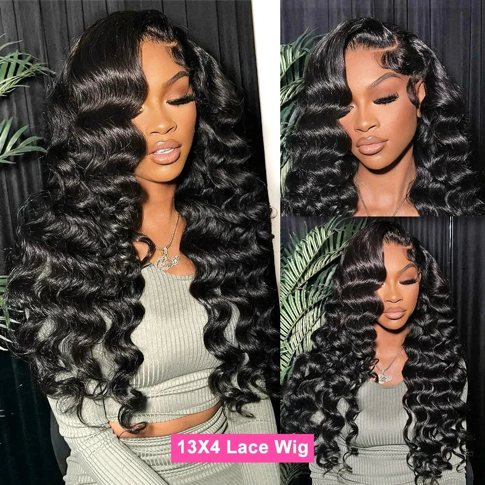 250 Density Loose Deep Wave Human Hair Wig 30 Inch HD 13x6 Lace Frontal Wig 13x4 Water Wave Curly Lace Front Wigs Preplucked