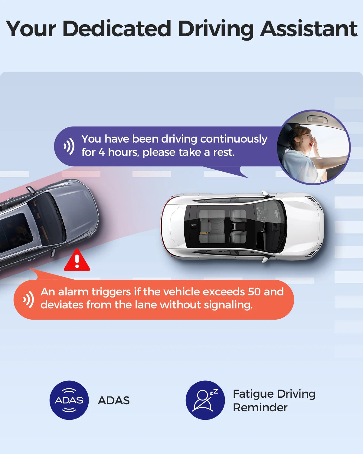 AZDOME 4K Dash Cam M01 Pro 3" Screen Front and Rear Camera for Car Built-in ADAS Wifi G-Sensor Car DVR 24H Parking Mode