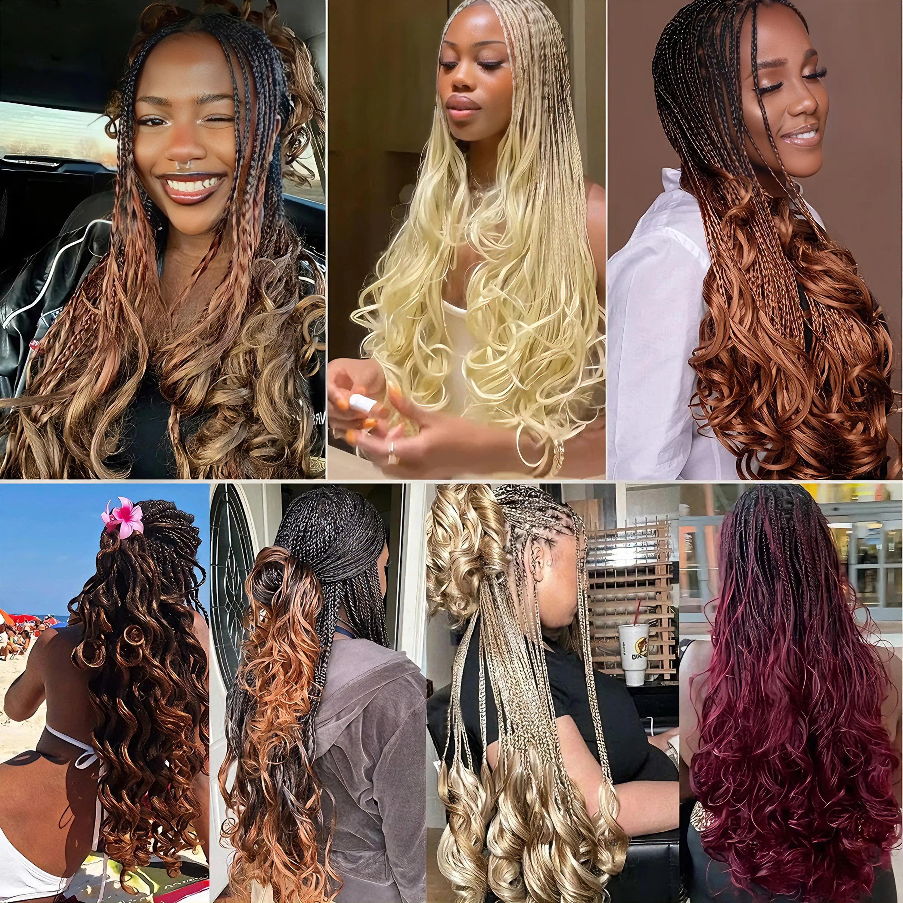 French Curls Braiding Hair 22Inch Synthetic Spiral Curls Braids Hair Extensions For Women Pre Stretched Loose Wave Braiding Hair