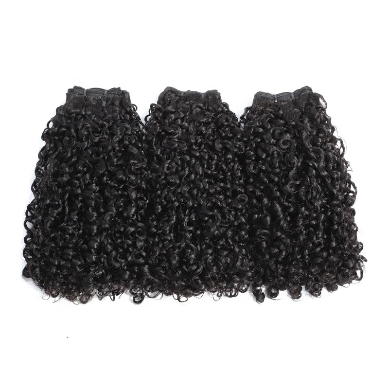 silky healthy double drawn pixie curls virgin vietnamese Raw Indian Kinky Curly 100% human hair Extension Bundles No Closure
