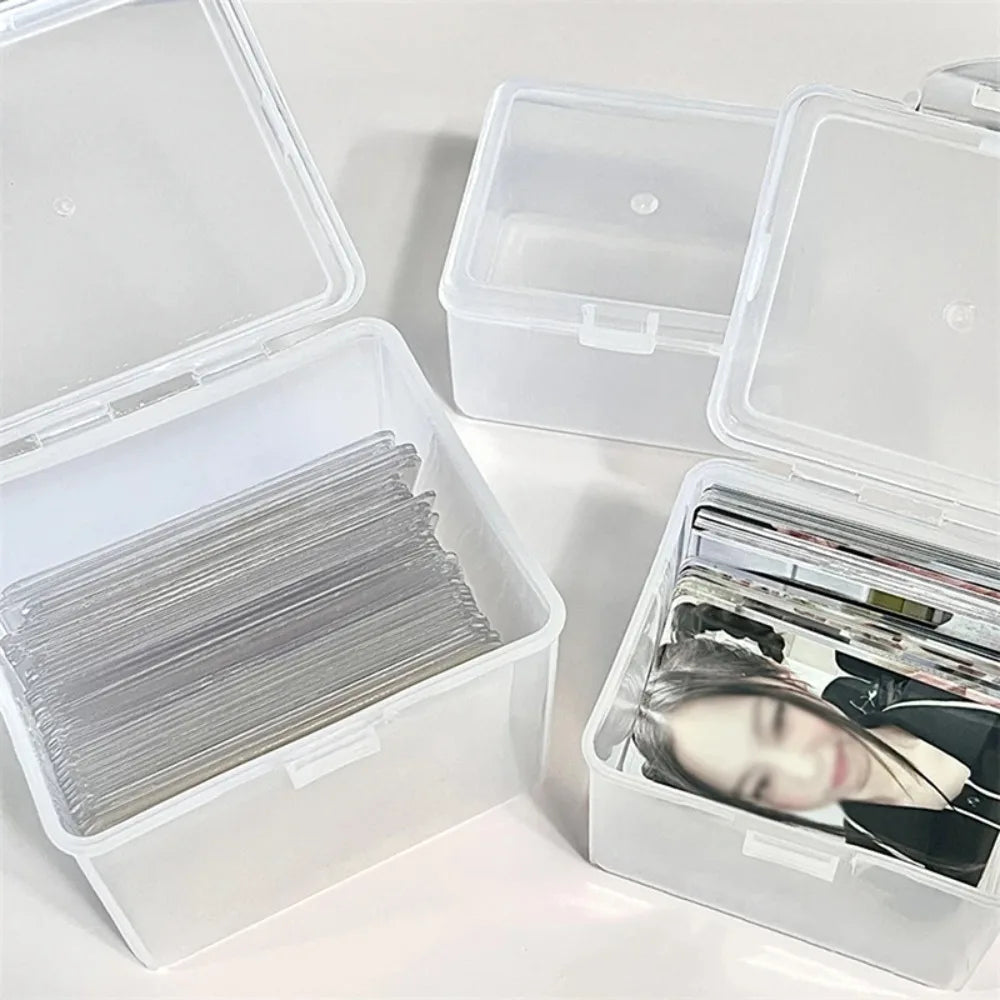 Korea Large Capacity Storage Box Dust-proof PP Card Holder Transparent Desktop Organizer Idol Card