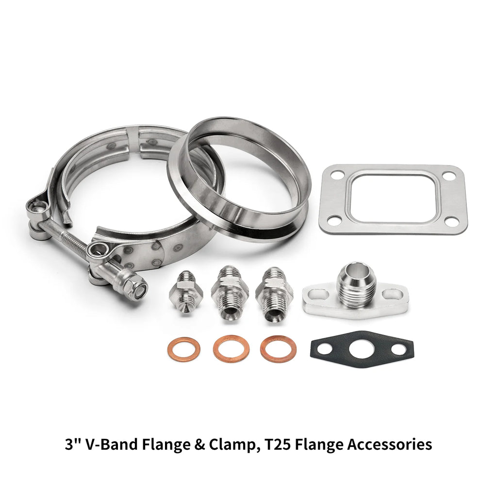 Turbine GTX2876R-53 T25 76V-Band 5Bolt 1.8-3.0L,HP340-550,A/R 0.64,Ball Bearing Performance Turbocharger Forged Wheel