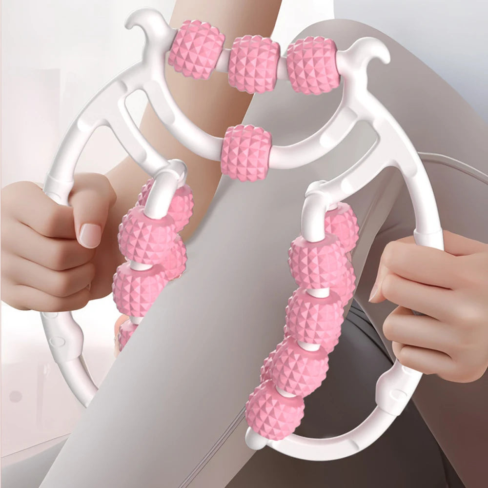 Leg Massager Roller Ring Leg Clamp Massage Roller Stick Suitable for Leg and Arm Muscle Relaxation Yoga Bodybuilding Equipment