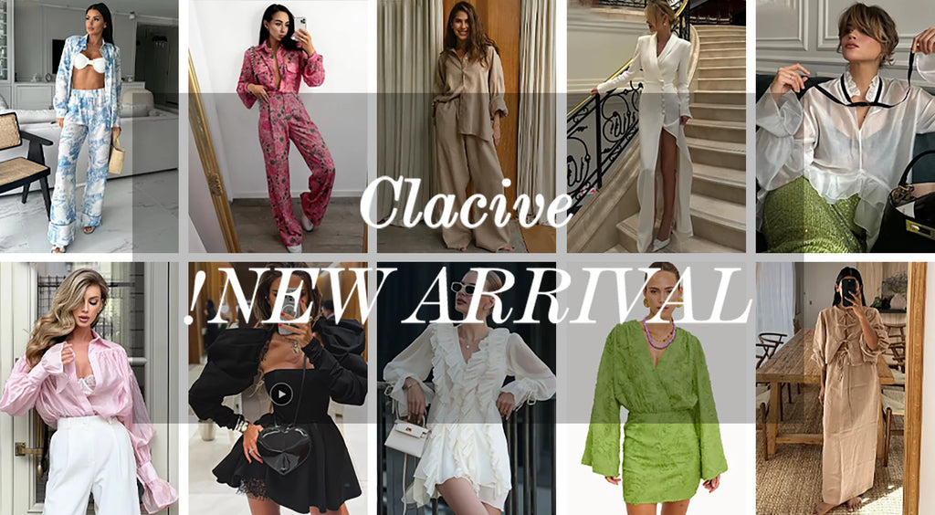 Clacive Fashion Loose Black Patchwork Women Dress 2025 Sexy V-Neck Long Sleeve Mini Dresses Elegant Classic Pleated Female Dress