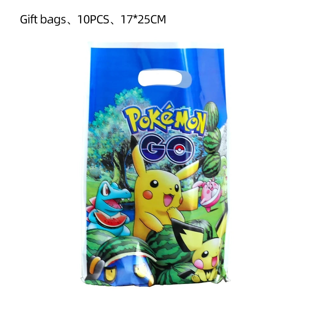 Pokemon Gift Bags Birthday Party Decoration Pikachu Goody Biscuit Package Candy Bag Baby Shower Kids Party favors Gifts Supplies