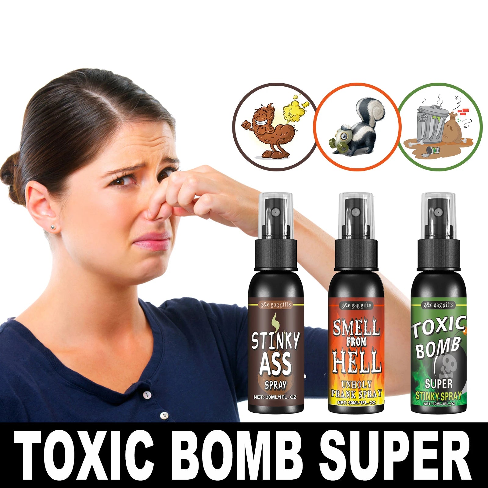 Novelties Liquid Fart Gag Prank Joke Spray Can Stink Bomb Smelly Stinky Gas Joke Sprinkle Prank Family Entertainment Supply