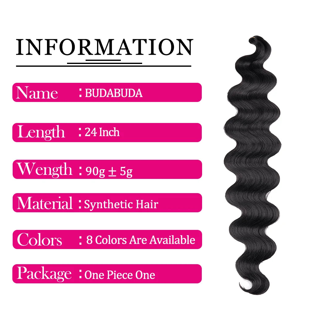 Synthetic Hair Colored Brazilian Body Wave Hair Weave Bundles 24” Heat Resistant Fiber Hair Extensions Body Wave Hair Bundles